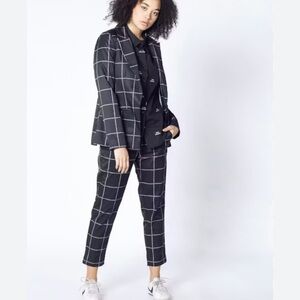 VINTAGE Black and Red Plaid Suit Set S NWOT